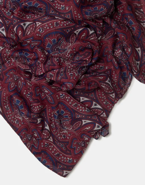 Natura Selection Fular Paisley 150068-BURGUNDY New