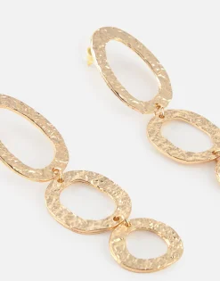 Natura Selection Pendientes Largos Aros Ovalados 151088-GOLD Best