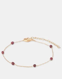Natura Selection Pulsera Dorada Piedra Color Sale
