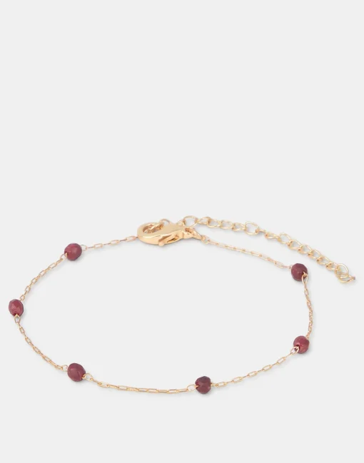 Natura Selection Pulsera Dorada Piedra Color Sale