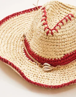 Natura Selection Sombrero Papel Conchitas 145568-RED New