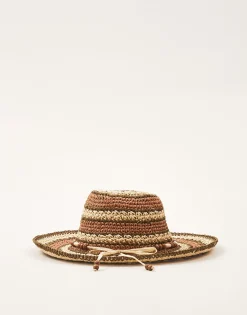 Natura Selection Sombrero Papel Círculos 145565-BROWN Best