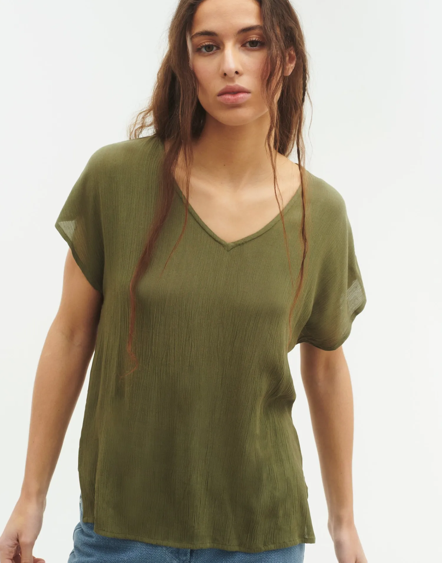 Natura Selection Top Manga Corta Pico Outlet